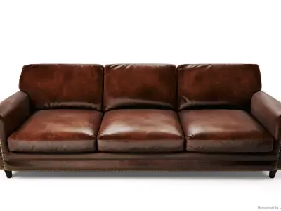 Leather Sofas and Armchair PBR Game Ready Low-poly 3D model