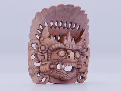 African Mask 03 low poly 3D model Low-poly 3D model