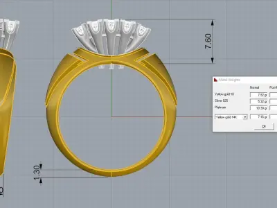 Gold ring  3D print model order