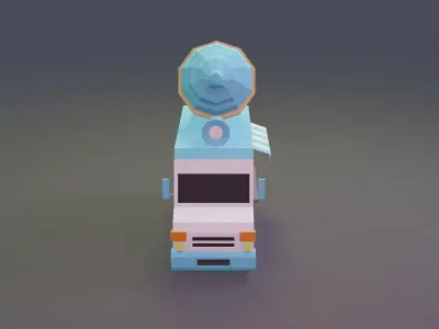Ice Cream Truck Low-poly 3D model