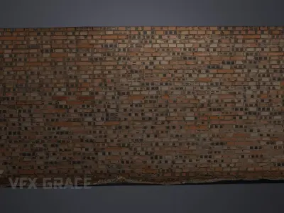 Red Brick Wall 010 3D model