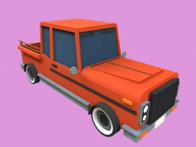 Lowpoly Pickup Truck Low-poly 3D model