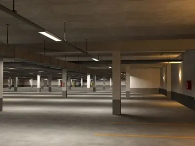 Underground parking garage 02 3D model