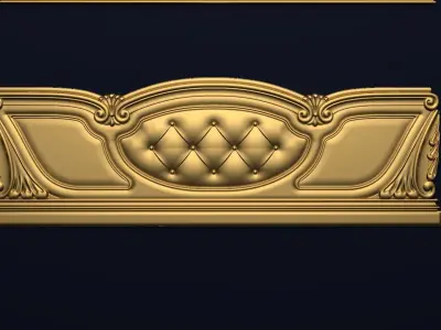 Classic Carved Bed 3D model 05 3D model