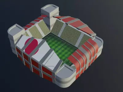 Football Stadium - Japan Low-poly 3D model