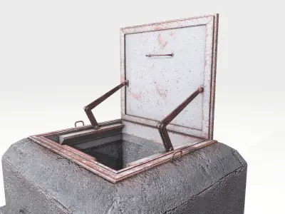 Old Bunker Entrance Low-poly 3D model