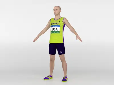 Athletic Runner 01 3D model
