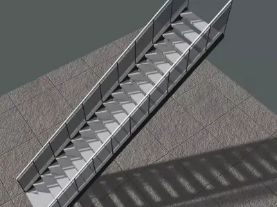 Simple stair 25O04 3D model