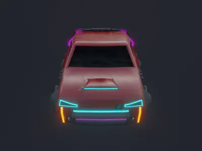 Hovercar sedan Low-poly 3D model