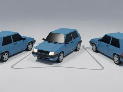 LOW POLY 3d cars Low-poly 3D model