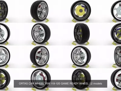 ORTAS CAR WHEEL RIM 119-120 GAME READY WHEEL 3D Model Pack