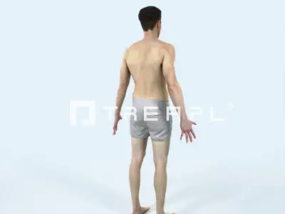 Virtue D Beach Animated Rigged Sports Man Low-poly 3D model