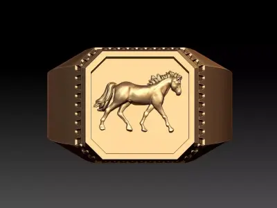 MAN HORSE RING 3D print model
