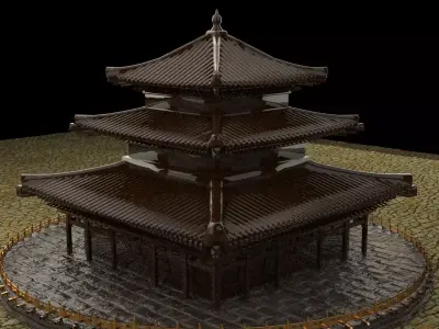 Chinese ancient house 3D model 29