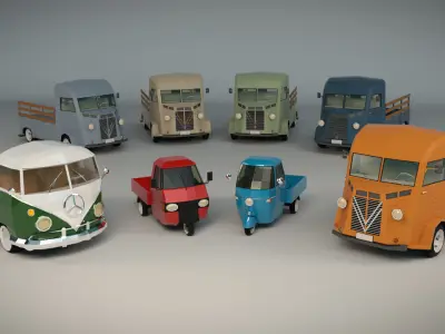 Low Poly Pickup Pack 02