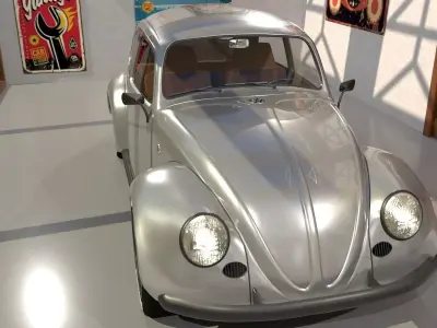 Volkswagen beetle 1963 Custom 3D model