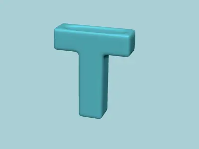 Vase T - Alphabet Vases Collection Letters - STL Printable 3D print model