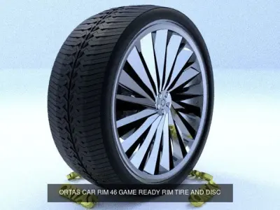 ORTAS CAR RIM 45-46 GAME READY RIM TIRE AND DISC 3D Model Pack