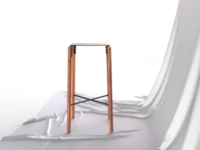 Minimalistic Scandinavian Design Bar Stool 3D model
