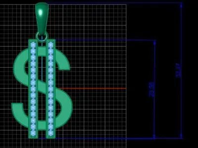 DOLLAR NECKLASE 3DM 3D print model