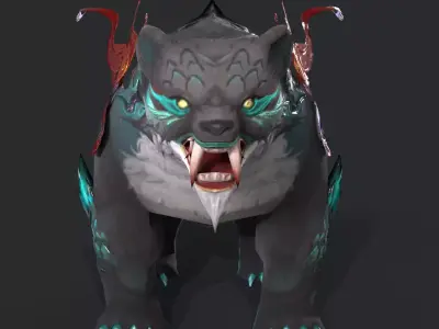 Bear mount Low-poly 3D model