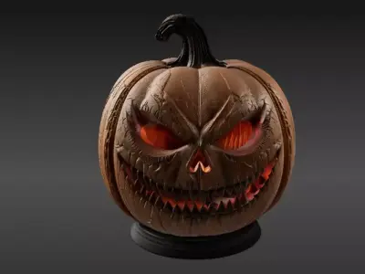 Spooky Teeth Jack-O-Lantern Pumpkin 3D Model Printable 3D model