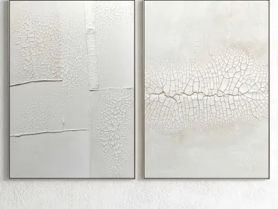 Plaster Two Photo Frame 81 Low-poly 3D model