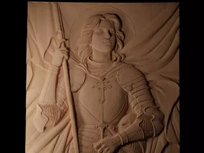 Joan of ark CNC 3d Print High Relief Sand Casting 3D print model