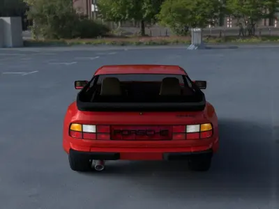 Early Porsche 944 with interior HDRI 3D model