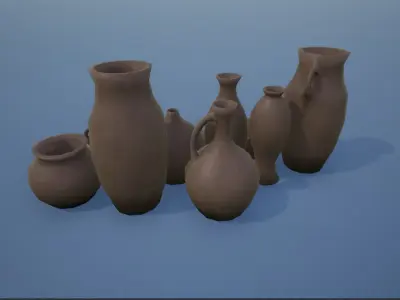 Lowpoly Pottery Goods Low-poly 3D model