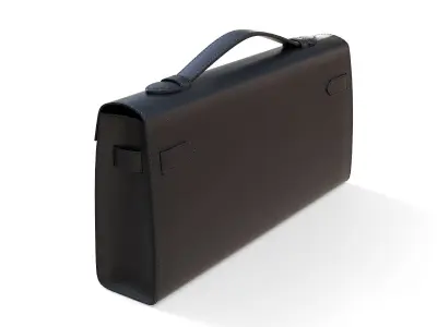 Hermes Kelly Cut Clutch Black Leather Low-poly 3D model