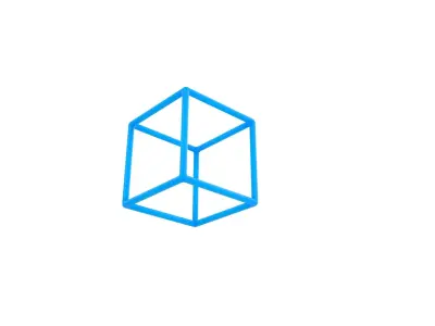 Cartoon Wire Cube 3D model