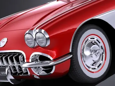 Chevrolet Corvette C1 CG 1958 LowPoly 3D model