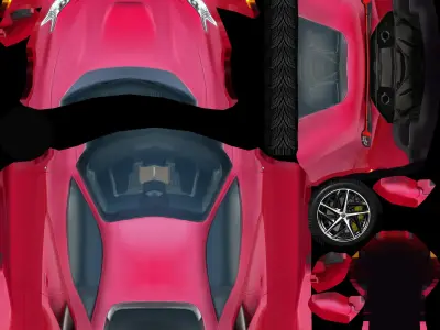 Generic Supercar v24 Low-poly 3D model