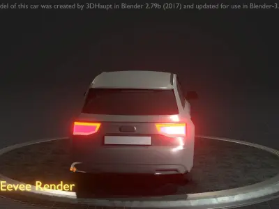 City Car 72 SUV Type-B Blue Low-poly 3D model