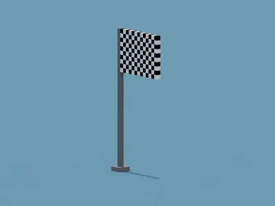 Checkered Flag Low-poly 3D model