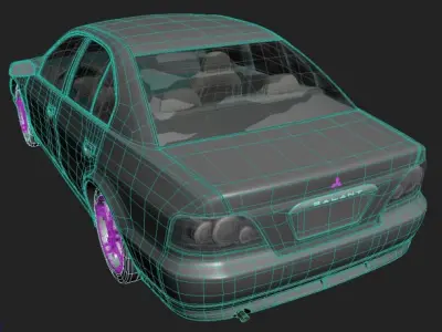 Mitsubishi Galant Sedan Car 3D model
