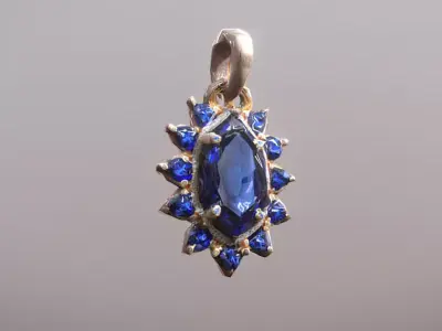 FREE  Sapphire Rose Gold Pendant Necklace  Free low-poly 3D model