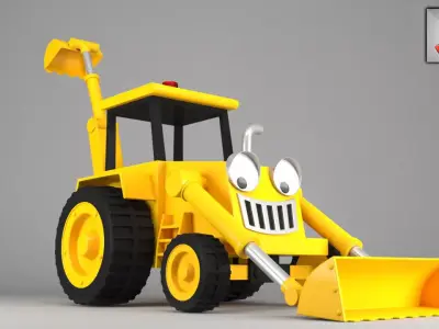 Jcb Bob The Builder Jcb Rigged 3D model