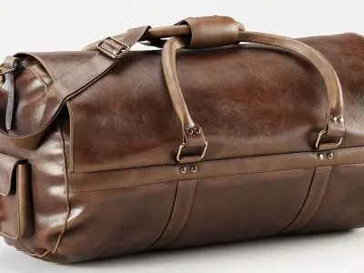 Roosevelt Buffalo Leather Travel Duffle Bag 3D model