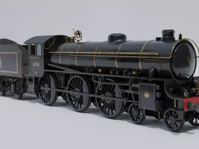 Steam Train Low-poly 3D model