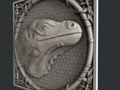 3d STL models for CNC iguana 3D model