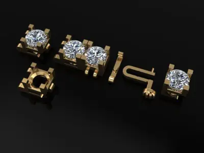 Box Style Diamond Tennis Bracelet 4mm50 3D print model