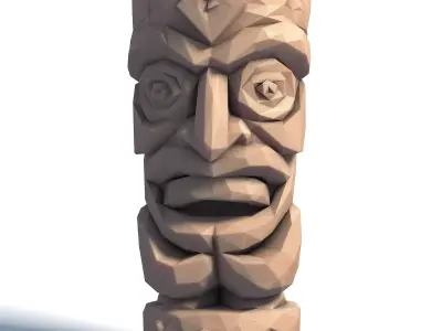 Tiki Totem Stylized Tribal Sculpture for 3D Printing 4 3D print model