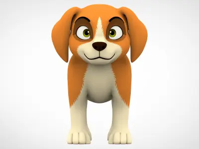 Beagle  Low-poly 3D model