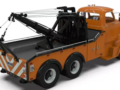 Vintage COE Tandem Axle Wrecker Truck Holmes 850 Recovery System 3D model