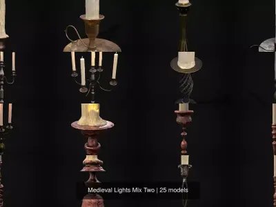 Medieval Lights Mix Two 3D Model Collection