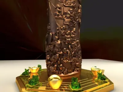 Chinese Gold Ingot 3D model