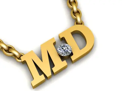 Alphabets Pendants 3d Printable Model 3D print model