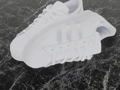 ADIDAS 3D SHOES - WHITE - SUPERSTAR SERIES Low-poly 3D model